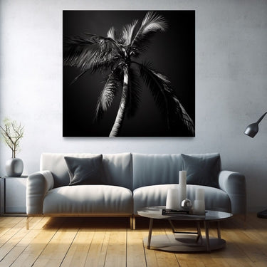 Black and White Palm Tree Canvas
